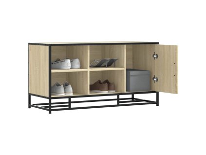 Lavice s botníkem dub sonoma 100x40x53,5 cm kompozit a kovu 849215