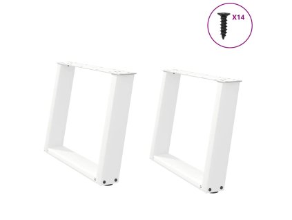 Nohy konferenčního stolku ve tvaru U, 2 ks, bílé, 70 x (42-43) cm, ocel 4012773