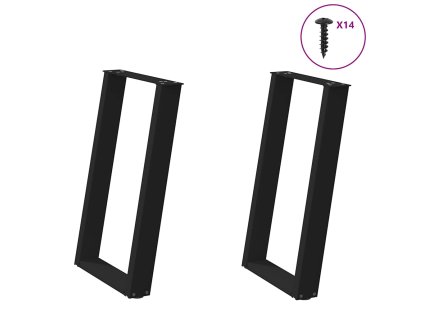 Nohy k jídelnímu stolu ve tvaru U, 2 ks, černé, 50 x (72-73) cm, ocel 4012784