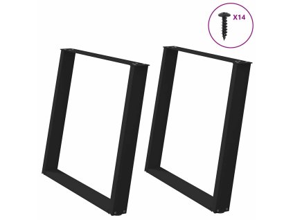 Nohy k jídelnímu stolu ve tvaru U, 2 ks, černé, 90 x (72-73) cm, ocel 4012800