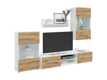 5dílná TV stolky s LED osvětlením dub artisan kompozitní dřevo 3324234