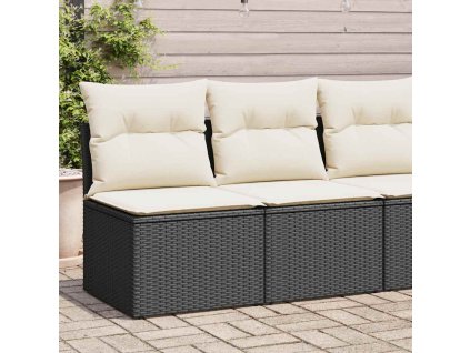 2dílná zahradní sestava s poduškami černá polyratan akácie 3325232
