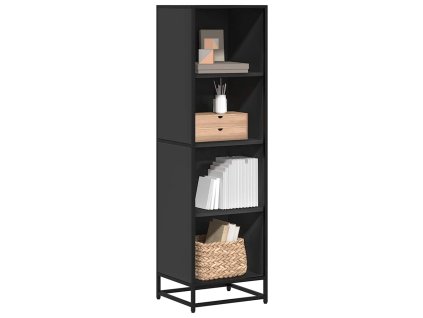 Knihovna černá 40x35x139 cm dřevotříska 849124