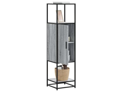 Skříň highboard šedá sonoma 35,5x35x139 cm kompozit a kov 849037