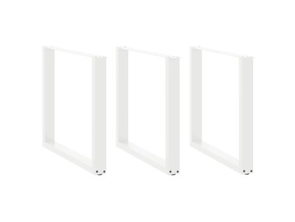 Nohy k jídelnímu stolu ve tvaru U, 3 ks, bílé, 80 x (72-73) cm, ocel 4013205