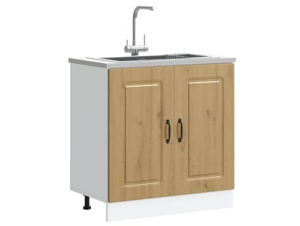 Skříňka pod umyvadlo "Kalmar" dub artisan 80x46x81,5cm kompozit 853456