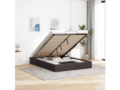 Osmanský rám postele bez matrací tmavě šedá 140x200 cm textil 3310885