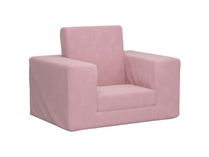 Dětská rozkládací pohovka růžová měkký plyš 4104789