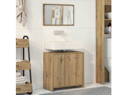Koupelnová skříňka se zrcadlem dub artisan kompozitní dřevo 856043