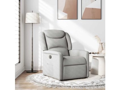 Polohovací křeslo obláčkově šedá textil 4015605
