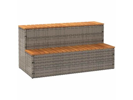 Obruby k vířivce šedý 100x50x50,5 cm polyratan a akáciové 4103945