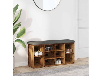 Lavice s botníkem starého dřeva 102x32x50 cm Engineered Wood 857625