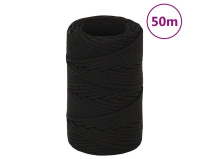Pracovní lano černé 2 mm 50 m polyester 152793