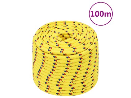 Lodní lano žluté 14 mm 100 m polypropylen 152623