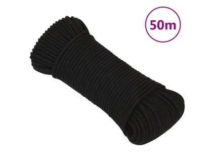 Pracovní lano černé 4 mm 50 m polyester 152803