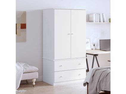 Šatní skříň ALTA bílá 90 x 55 x 170 cm masivní borové dřevo 353930