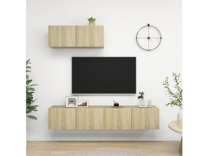 TV skříňky 3 ks dub sonoma kompozitní dřevo 3079016