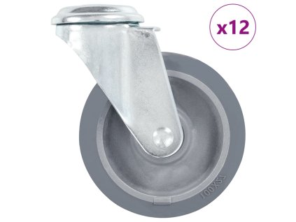 12 ks otočná kolečka s otvorem pro šroub 100 mm 277862