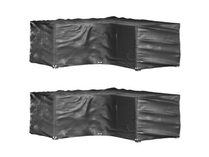 Plachty na zahradní nábytek tvar L 2 ks 12 oček 185x185x70 cm 3155368