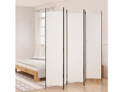 vidaXL 5dílný paraván bílý 250x220 cm textil 350202