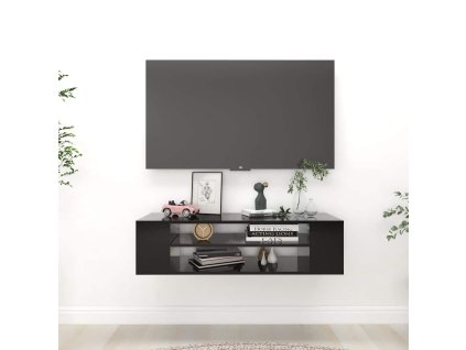 Závěsná TV skříňka černá 100 x 30 x 26,5 cm dřevotříska 806230