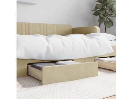 Zásuvky pod postel 2 ks krémové kompozitní dřevo a textil 833914