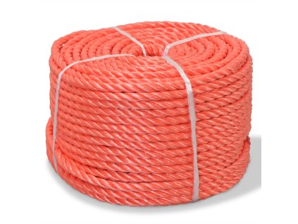 Kroucené lano, polypropylen, 10 mm, 100 m, oranžová 91301