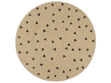 Ručně vyrobený koberec z juty s trojúhelníkovým potiskem 120 cm 133690
