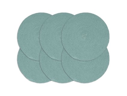 Prostírání 6 ks zelené 38 cm kulaté bavlna 133853