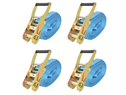 Ráčnové upínací pásy, 4 ks, 4 tuny, 8mx50mm, modré 142656
