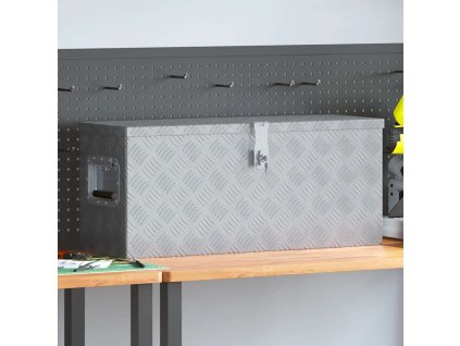 Hliníkový box 76,5 x 26,5 x 33 cm stříbrný 142938