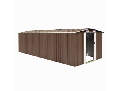 Zahradní domek 257 x 580 x 181 cm kovový hnědý 143355