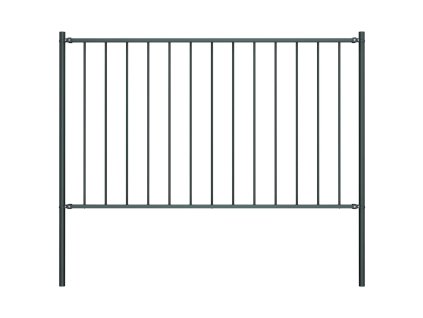 Plotový panel se sloupky, práškově lakovaná ocel 1,81 x 0,75 m, antracitový 145212