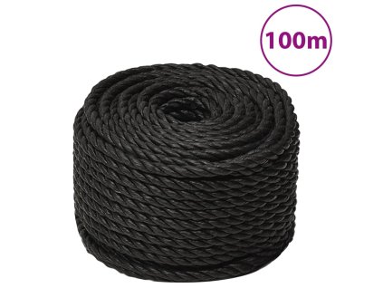 Pracovní lano černé 10 mm 100 m polypropylen 153013