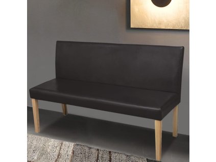 Lavice 139,5 cm tmavě hnědá umělá kůže 241347
