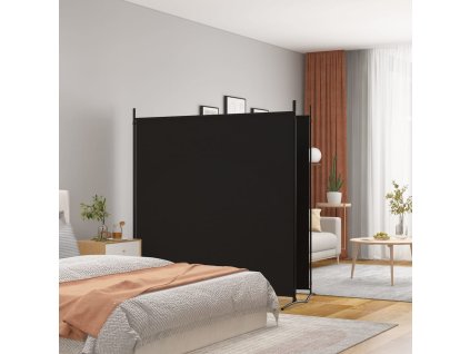 2dílný paraván černý 348x180 cm textil 350277