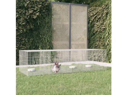 4dílná klec pro králíka 217 x 79 x 54 cm pozinkované železo 171570