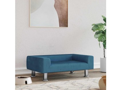 Pelíšek pro psy modrý 70 x 45 x 26,5 cm samet 171918