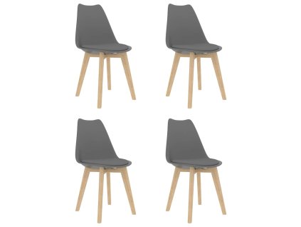 Jídelní židle 4 ks šedé plast 244786