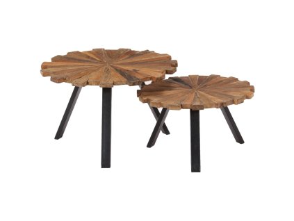 Konferenční stolky 2 ks masivní pražcové dřevo 247933