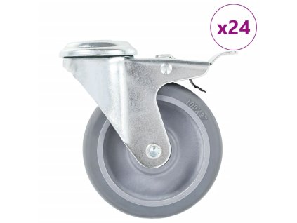 24ks otočná kolečka s otvorem pro šroub 100 mm 277869