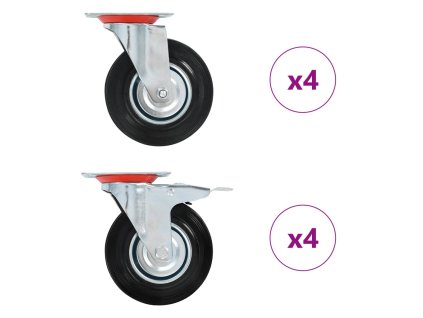 8 ks otočná kolečka 125 mm 278021