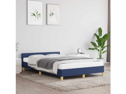 Rám postele s čelem bez matrace modrý 120x200 cm textil 347405