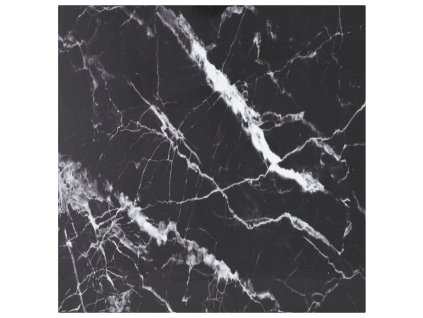 Stolní deska černá 70x70 cm 6 mm tvrzené sklo mramorový design 322272