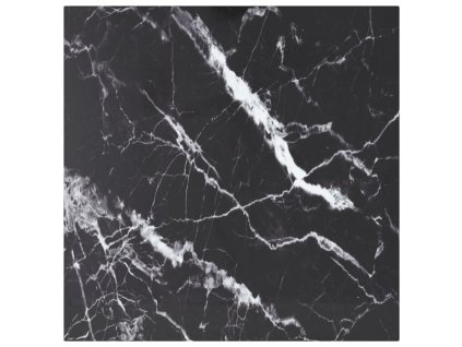 Stolní deska černá 50x50 cm 6 mm tvrzené sklo mramorový design 322270