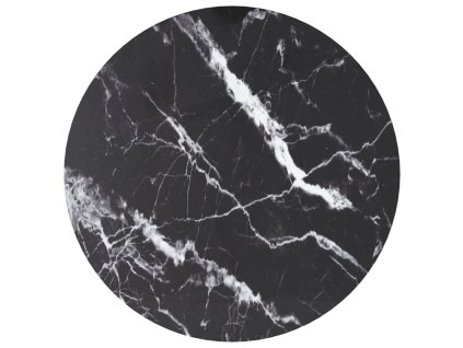 Stolní deska černá Ø 60 x 0,8 cm tvrzené sklo mramorový design 322264