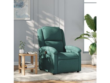 Polohovací křeslo tmavě zelené textil 371757