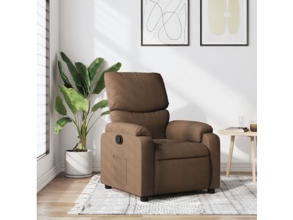 Polohovací křeslo hnědé textil 373414