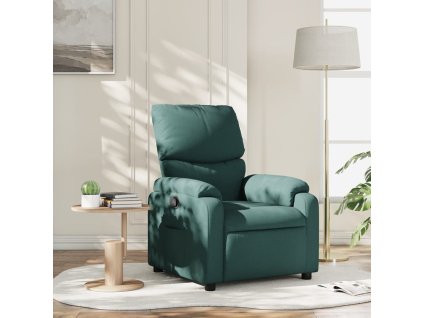 Polohovací křeslo tmavě zelené textil 373416