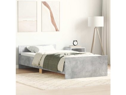 Rám postele betonově šedý 90 x 200 cm kompozitní dřevo 835928